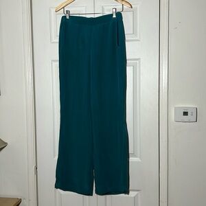 100% Silk Teal Women's Track Lounge Pants